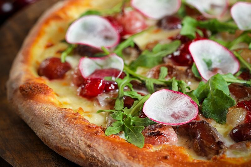 Duck Confit with Cherry Marmalade Pizza