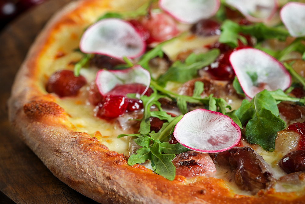 Duck Confit with Cherry Marmalade Pizza