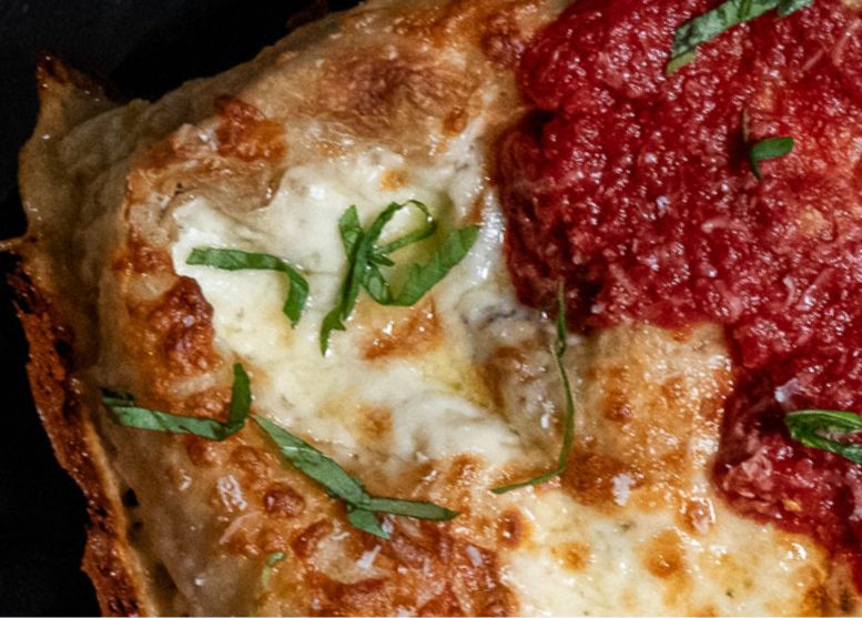 Masonry panel 1, close up of Bacio cheese in a corner crust