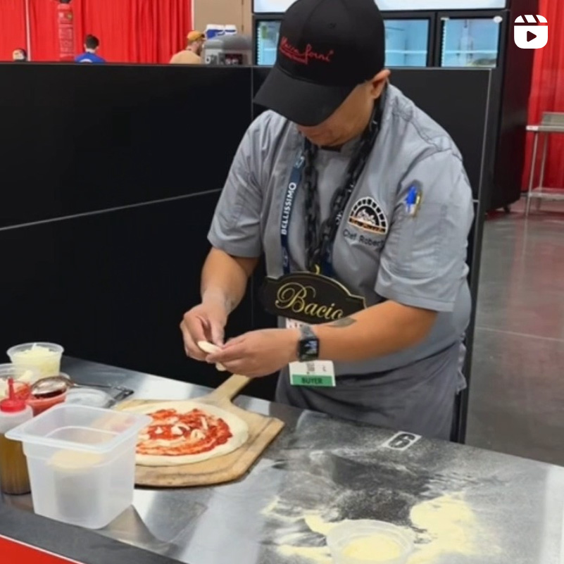 Robert, from The Brick, competing during this year's International Pizza Expo