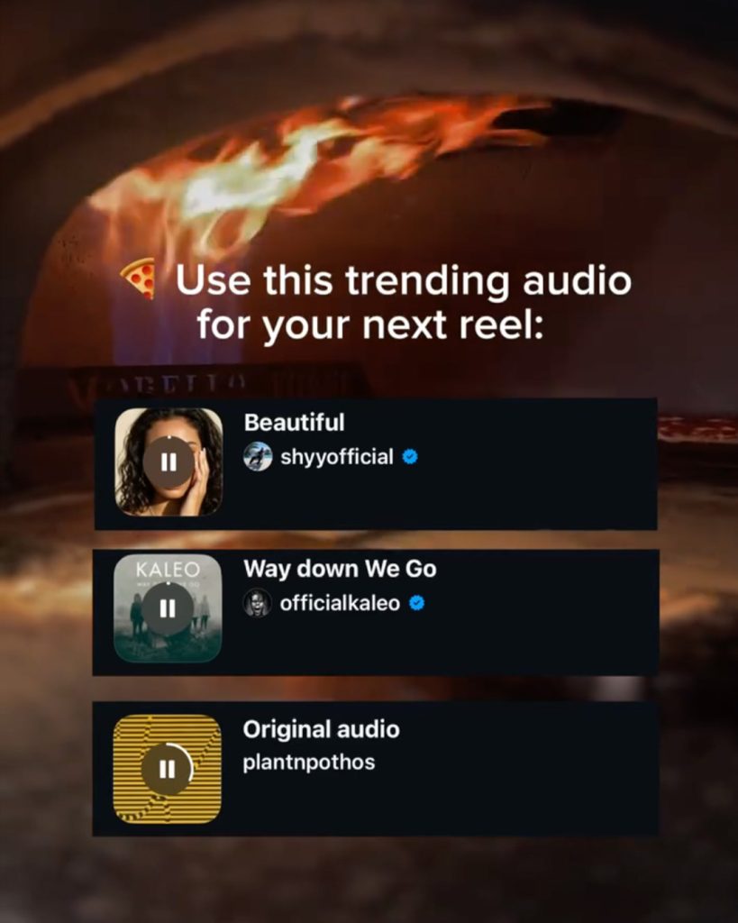 Trending audio to use in your next reel