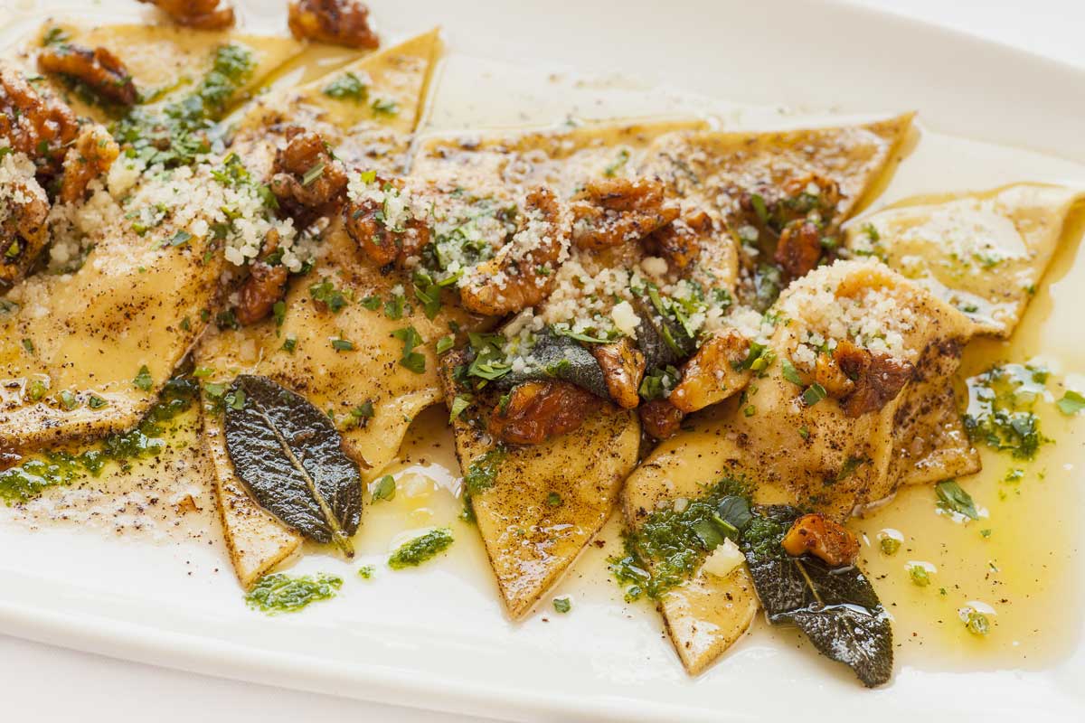 Mozzarella & Butternut Squash Ravioli with Sage Brown Butter Sauce