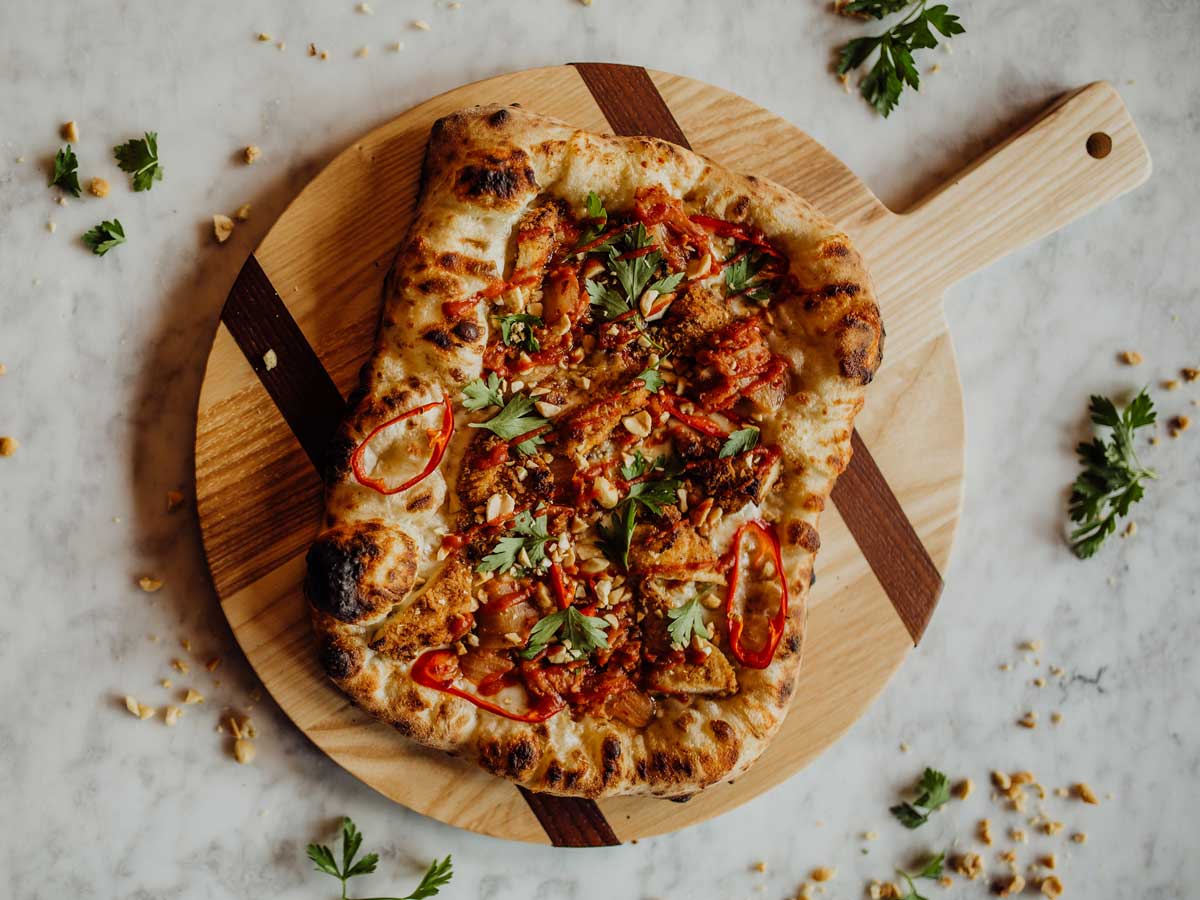 Korean BBQ Chicken Pizza